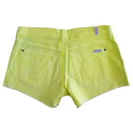 7 For All Mankind-7 For All Mankind Cut Off Colored Denim Jeans Shorts taille 28 en jaune!-Jaune