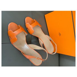 Hermès-Hermès - Night Sandals-Orange