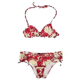 NWT Gucci Blumenbikini Größe XS Weiß Rot