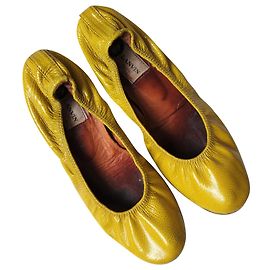 Lanvin Bailarinas de cuero chartreuse Verde