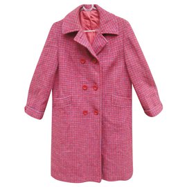 Autre Marque-Vintage Frauenmantel in Harris Tweed t 38-Pink