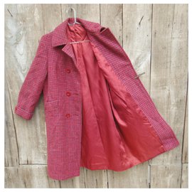 Autre Marque-manteau femme vintage en Harris Tweed t 38-Rose