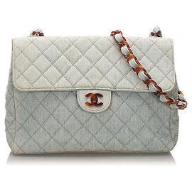 Chanel Blue Matelasse Denim Flap Bag Azul