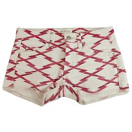 Isabel Marant Etoile White Red Rhombus Cut Summer Shorts Talla de pantalones 38 Blanco Roja