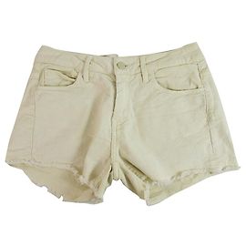 Reiko Karlie Elfenbein Ecru Cut off Sommer Baumwolle Elastan Shorts Größe 27 Creme
