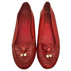 Mocasines Sergio Rossi de charol rojo Roja