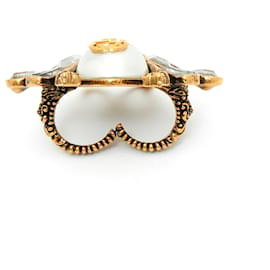 Gucci-BEE RING CRYSTALS AND PEARL XXL NEW-Golden