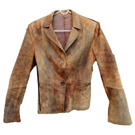 Sylvie Schimmel t Wildleder Stretch Lammjacke 38 Hellbraun