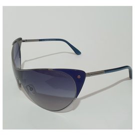 Tom Ford-Des lunettes de soleil-Argenté,Bleu