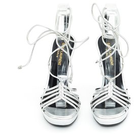Saint Laurent-SILVER gladiator en37 NEW-Silvery