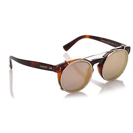 Gafas de sol con espejo redondo marrón Valentino Castaño Multicolor