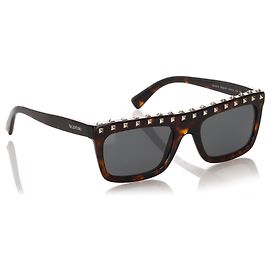 Valentino Brown Rockstud getönte Sonnenbrille Braun Schwarz