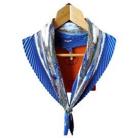 Hermès-Cachecol-Branco,Azul