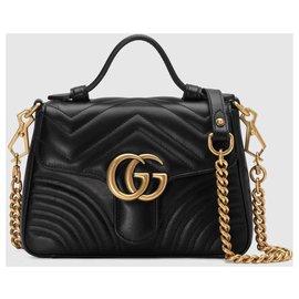 Gucci-Gg marmont leather mini bag-Black