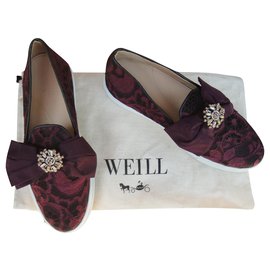 Weill-Weill p slippers 38 new condition-Dark red