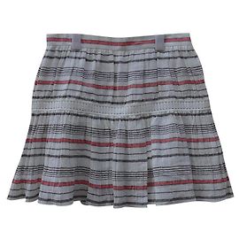 Falda Chloé Crema Algodón Lino Talla 42 Multicolor Crudo