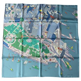Hermès Sciarpe di seta Blu
