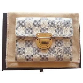 Louis Vuitton Koala Wallet Azure Damier Checkerboard White