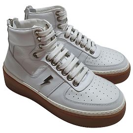 Baskets Neil Barrett en cuir blanc Blanc