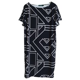Ralph Lauren Kleid Schwarz Weiß Schwarz Weiß