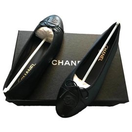 Chanel-CHANEL BALLET FLATS BALLERINA BRAND NEW-Black