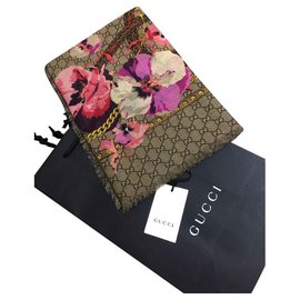 Gucci-gucci scarf floral new-Beige,Fuschia