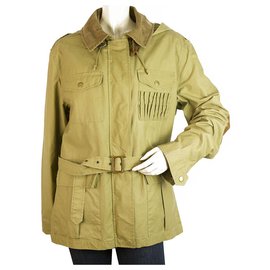 Ralph Lauren-Ralph Lauren Mustard Yellow Zipper Front Remov. Vest Hood Safari Jacket size XL-Brown