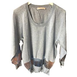 Stella Mc Cartney Top Stella McCartney de algodón y cachemira azul claro Azul claro