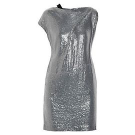 Diane Von Furstenberg DvF Mara silk sequin dress NEW Silvery