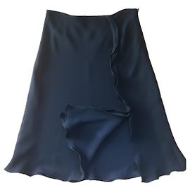Falda de seda Armani Collezione Negra IT 40 Negro