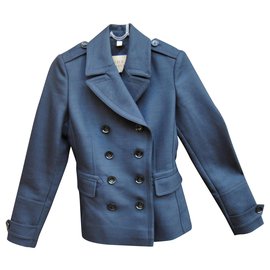 Burberry Brit-Burberry brit t casaco de lã 34/36-Azul