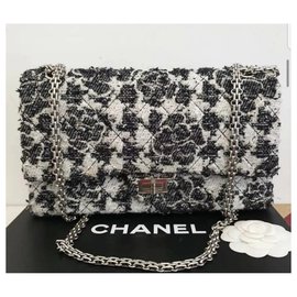 Chanel-CHANEL Tweed Camellia Quilted 2.55 REISSUE FLAP BAG-Multiple colors
