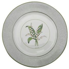 6 Christian Dior plates, "Milly-la-forêt" decor Grey