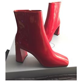Prada Patent leather ankle boots Red