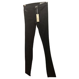 Diesel Super Skinny Stretch Jeans Neu Schwarz