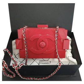 Chanel-$14,5k Bolsa de embreagem rara NWB CHANEL Lego-Vermelho