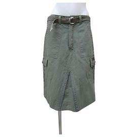 Gonna Twin Set in seta e cotone verde Taglia S Multicolore Verde