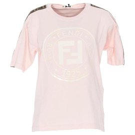 Fendi-Fendi Logo T-shirt Tee Shirt-Pink