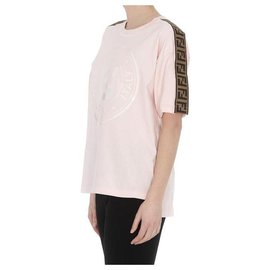 Fendi-Fendi Logo T-shirt Tee Shirt-Pink