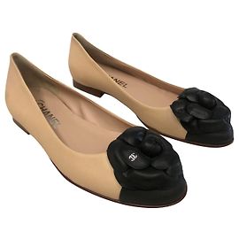 Chanel Bailarinas planas Bege