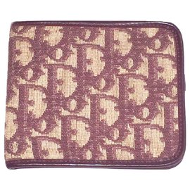 Christian Dior-DIOR vintage wallet in Oblique canvas-Dark red
