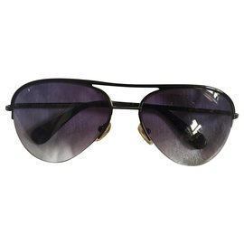 Diane Von Furstenberg-DvF Aviator sunglasses-Black