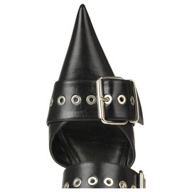 Balenciaga-balenciaga Runway leather mules-Black