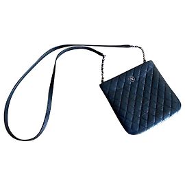 Chanel bolsa de couro Preto