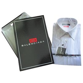 Balenciaga Camicia in cotone a righe, 42. Multicolore