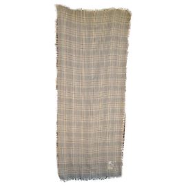 étole Burberry en pur cachemire Gris