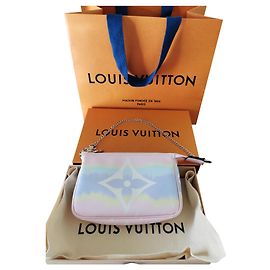 Louis Vuitton Mini Pochette accessoires Rose Blanc Bleu