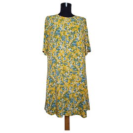 Robe fleurie jaune en viscose Samsoe & Samsoe Multicolore Jaune