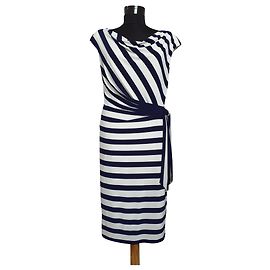 Ralph Lauren Gestreiftes Kleid Blau Weiß Weiß Blau