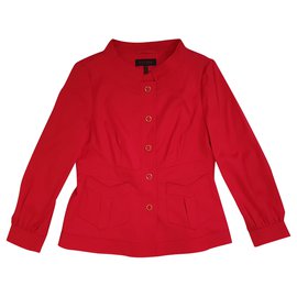 Escada Jacket Red Cotton Elastane Size M Red